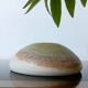 Vintage studio pottery signed - Variegated green and raw earth