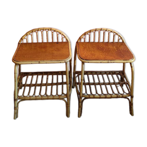 chevets vintage en rotin