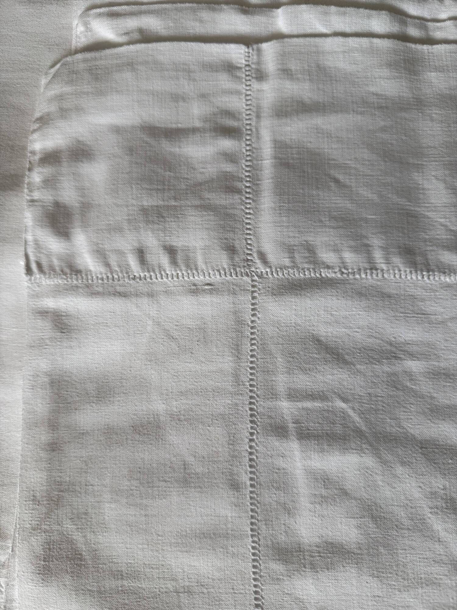 Old linen blend curtain, monogram "HL" (230x330)