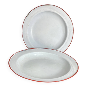 Plats en tôle émaillée 