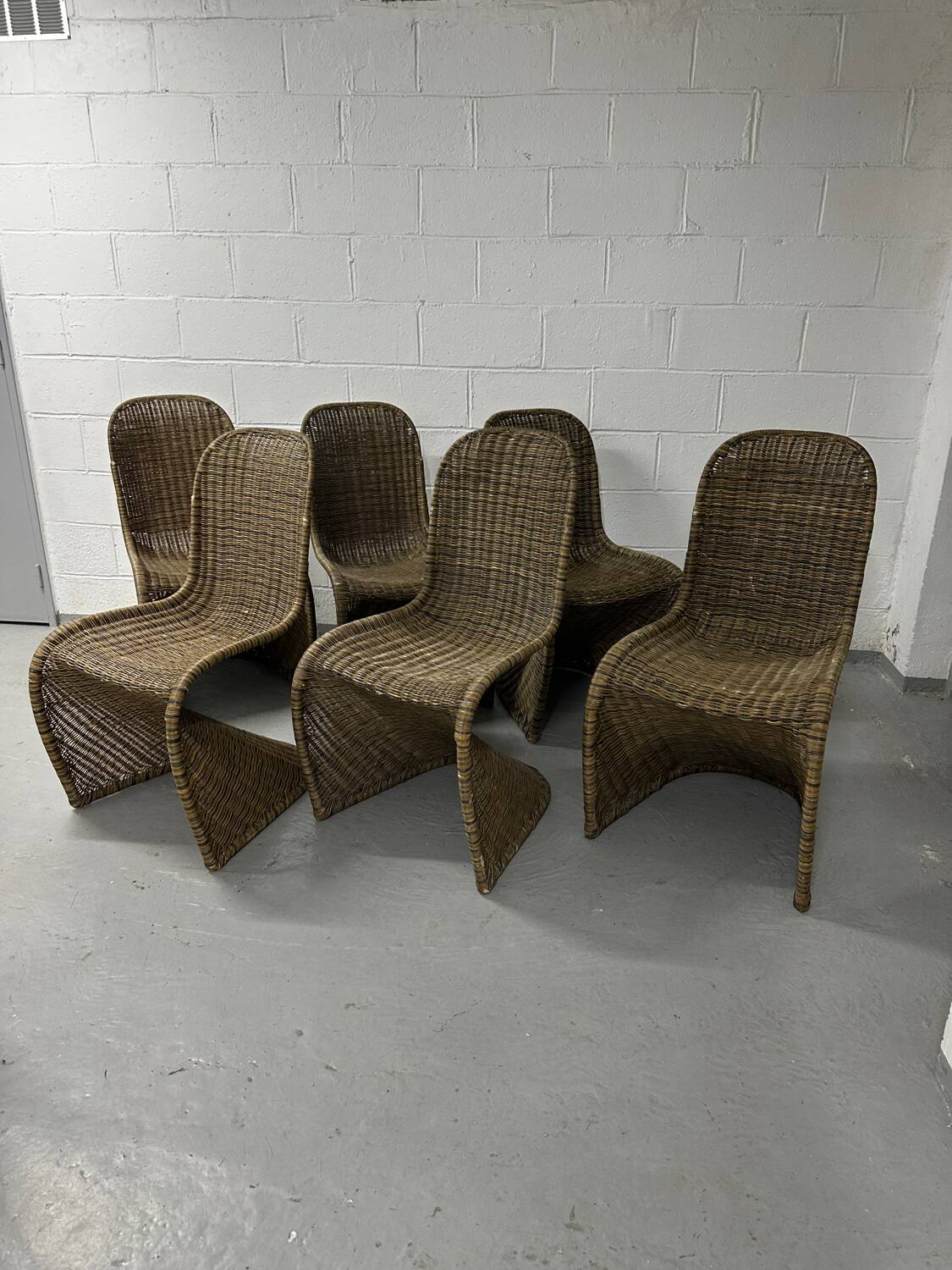 6 designer rattan chairs