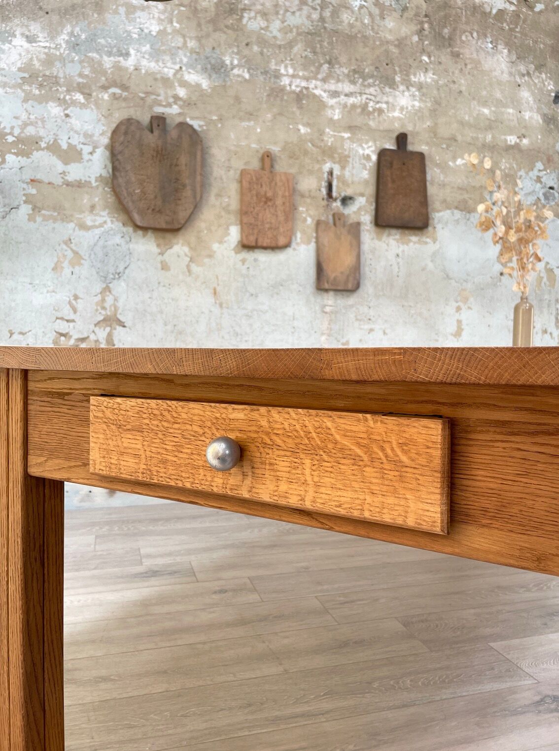 Solid oak dining table