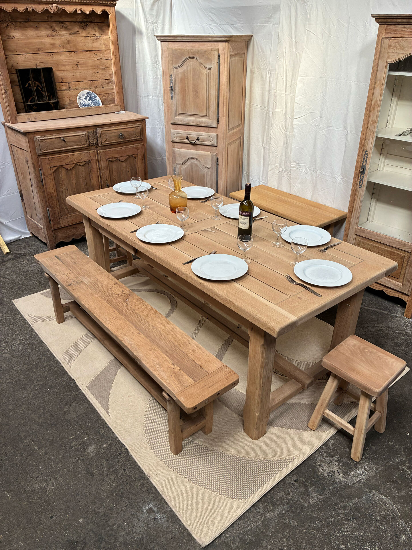 Table de ferme en chêne massif