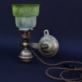 Lampe de table à cardan en laiton antique, style navire de la marine, en laiton massif - Applique murale