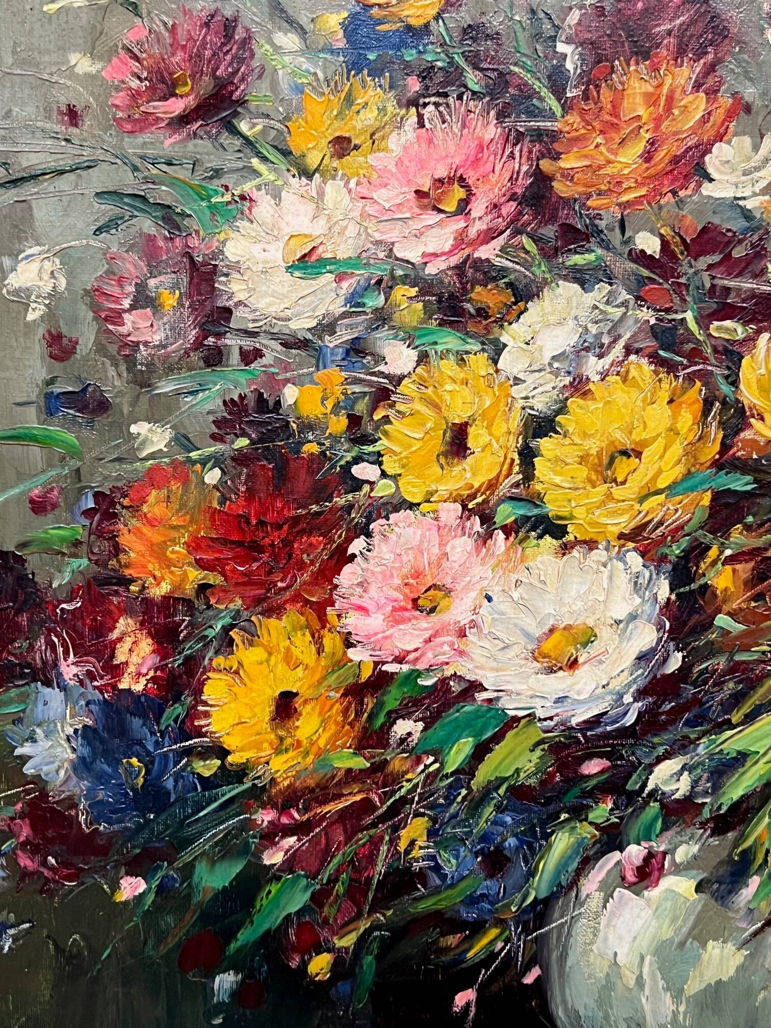 T. Daams. "Still Life with Flowers". Impressionism.