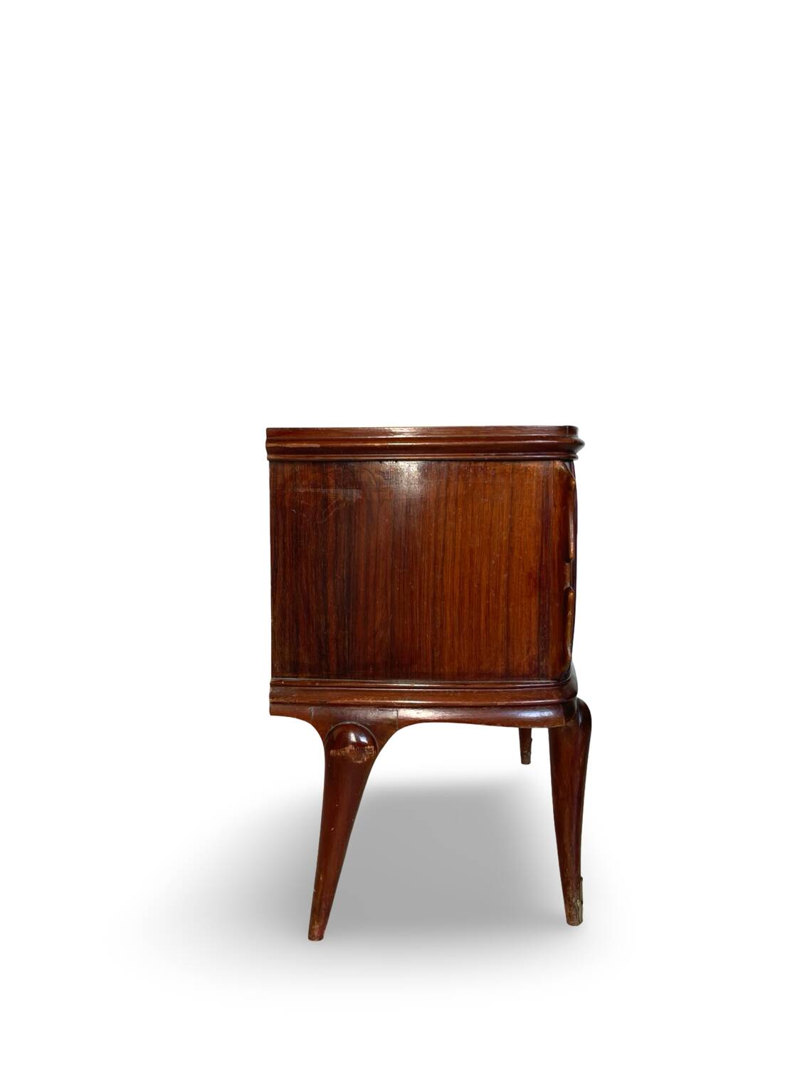 Tables de chevet plaquées en palissandre avec plateau en onyx vert