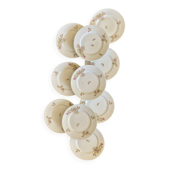 Set of 10 vintage porcelain dessert plates