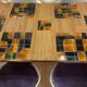 Adrien audoux & frida minet (20th century), dining table in stained rattan,