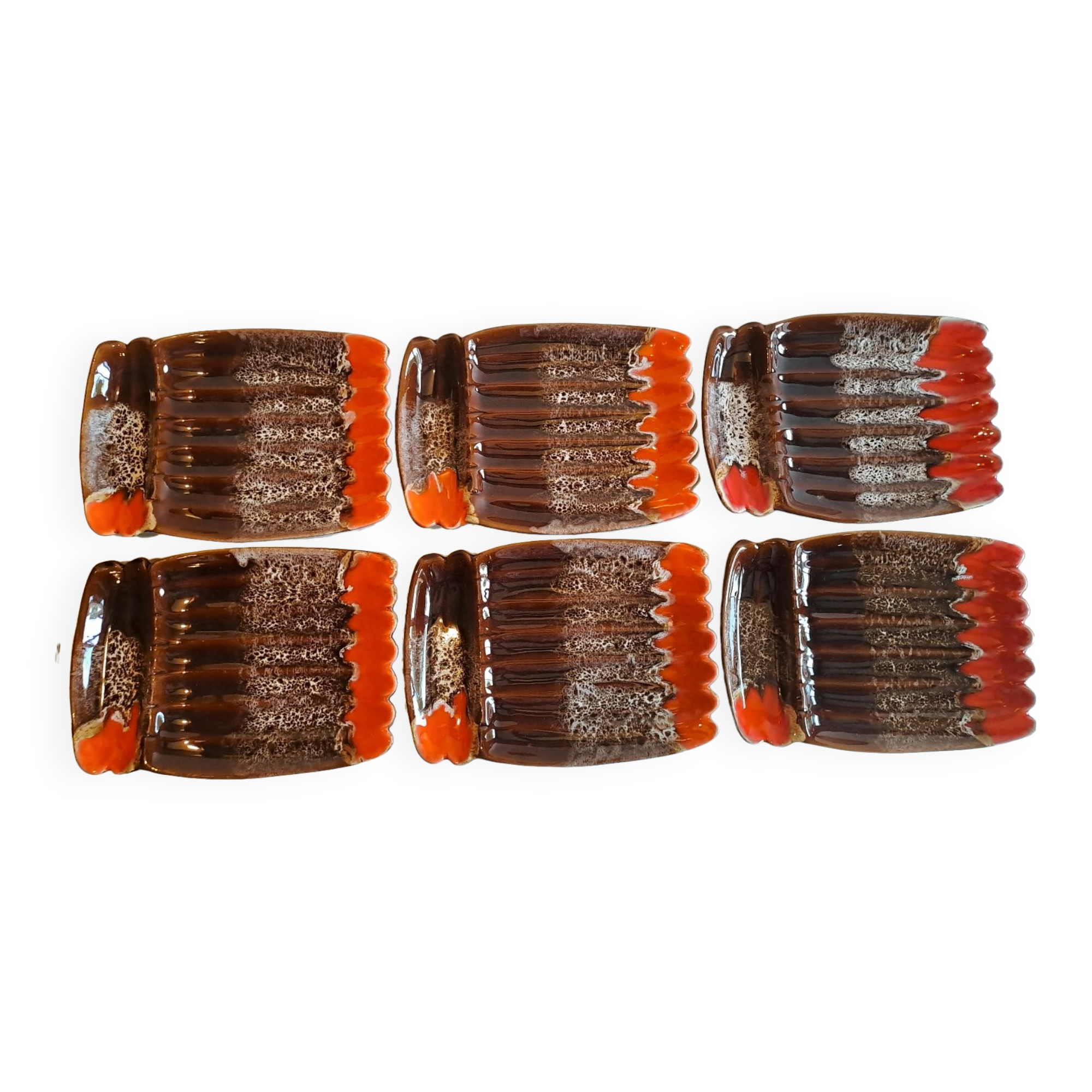 6 asparagus plates Vallauris