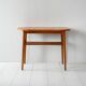 1960s Scandinavian oak coffee table with slatted shelf