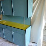 Buffet en formica jaune et bleu