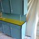 Buffet in blue and yellow formica