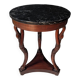 Empire style mahogany tripod pedestal table with swan neck legs