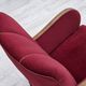 1960s, Danish armchair, red furniture velour, oak wood.