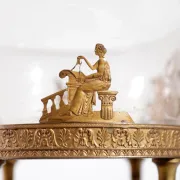 Empire tazza in fire-gilt bronze, marble and glass – France, early 19th c.
