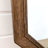 Miroir vintage octogonal en bois massif, style rustique ou entrée rétro