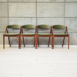 Ensemble de quatre chaises en palissandre, design danois, années 70, designer : Kai Kristiansen