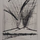 Bernard Buffet: Mount Vesuvius - Original engraving