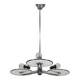 Restored Bauhaus or Art Deco chrome and glass chandelier, Czechoslovakia