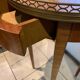 Louis XVI style pedestal table in pink wood marquetry XX century