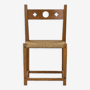 Chaise en pin et corde dans le style de Marklund - 1970s