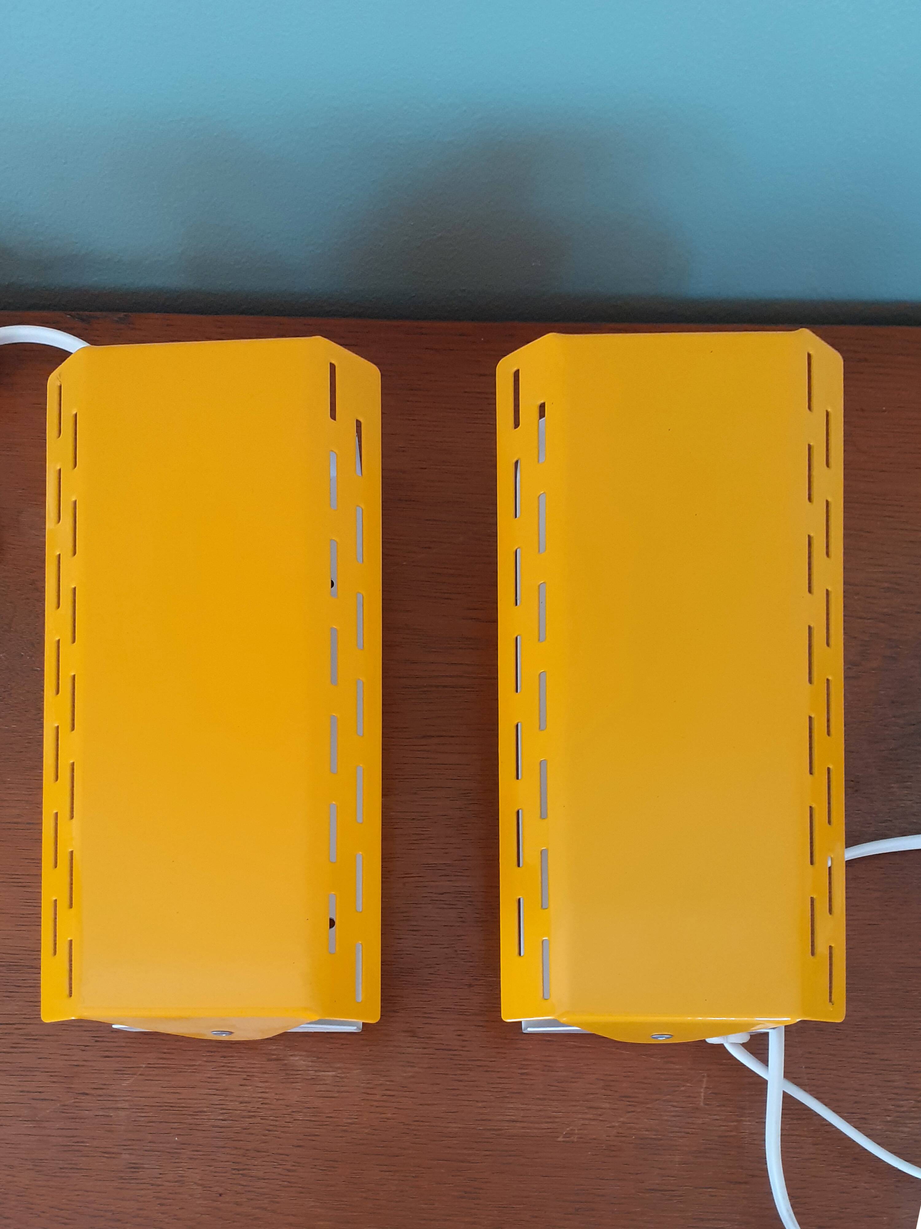 2 vintage adjustable metal wall lights - design Gerard Gossé for Massive