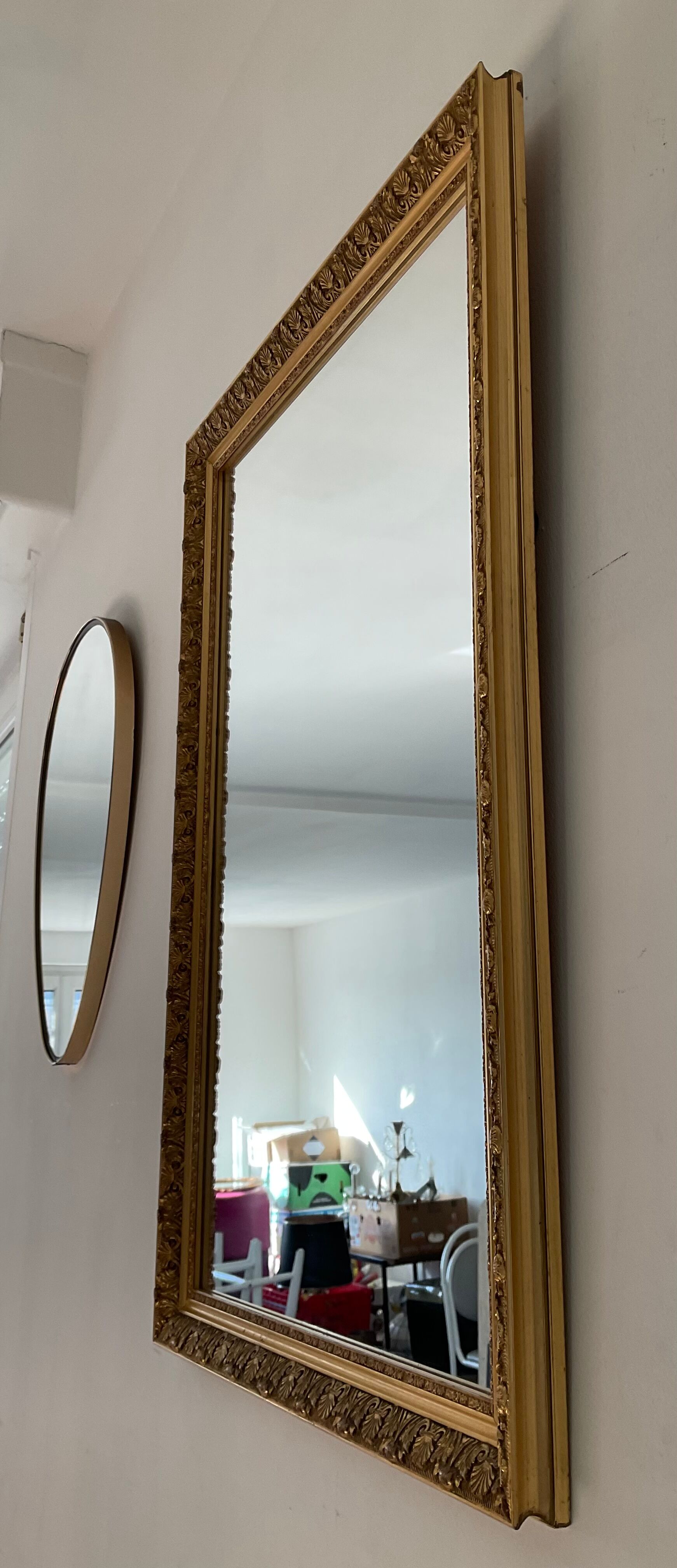 Old gilded wooden mirror 71x47cm