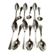Set of 12 silver metal table spoons from christofle model "spatours"