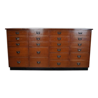dutch industrial mahogany apothecary cabinet, mid-XXth century