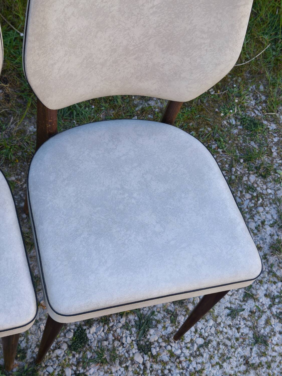 Set of 4 vintage Scandinavian design chairs – 1960s/70s – stained wood