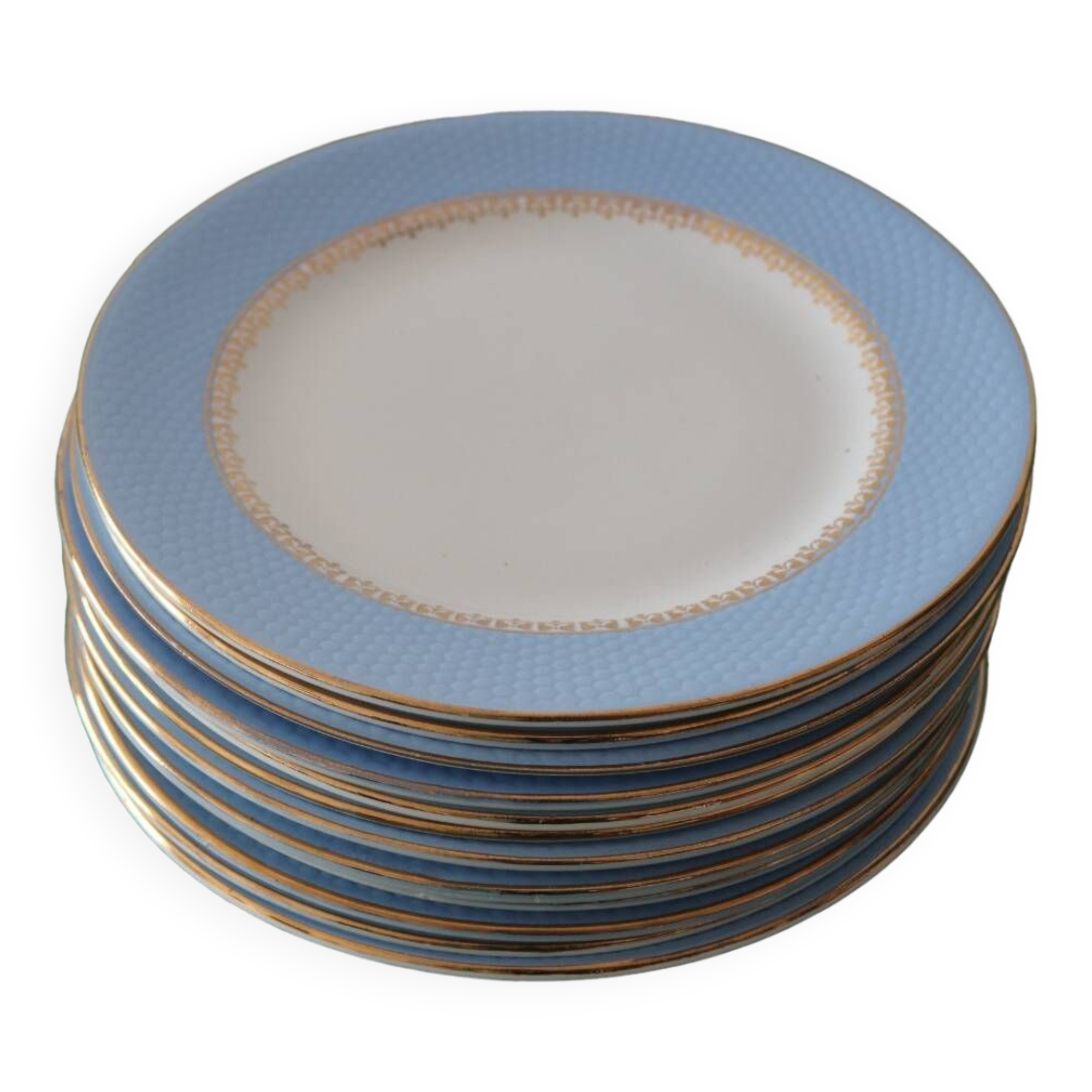 12 old Gilbert café flat plates