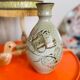 Vintage 1970s ceramic vase with naive bohemian motifs