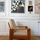 Modernist armchair in solid pine