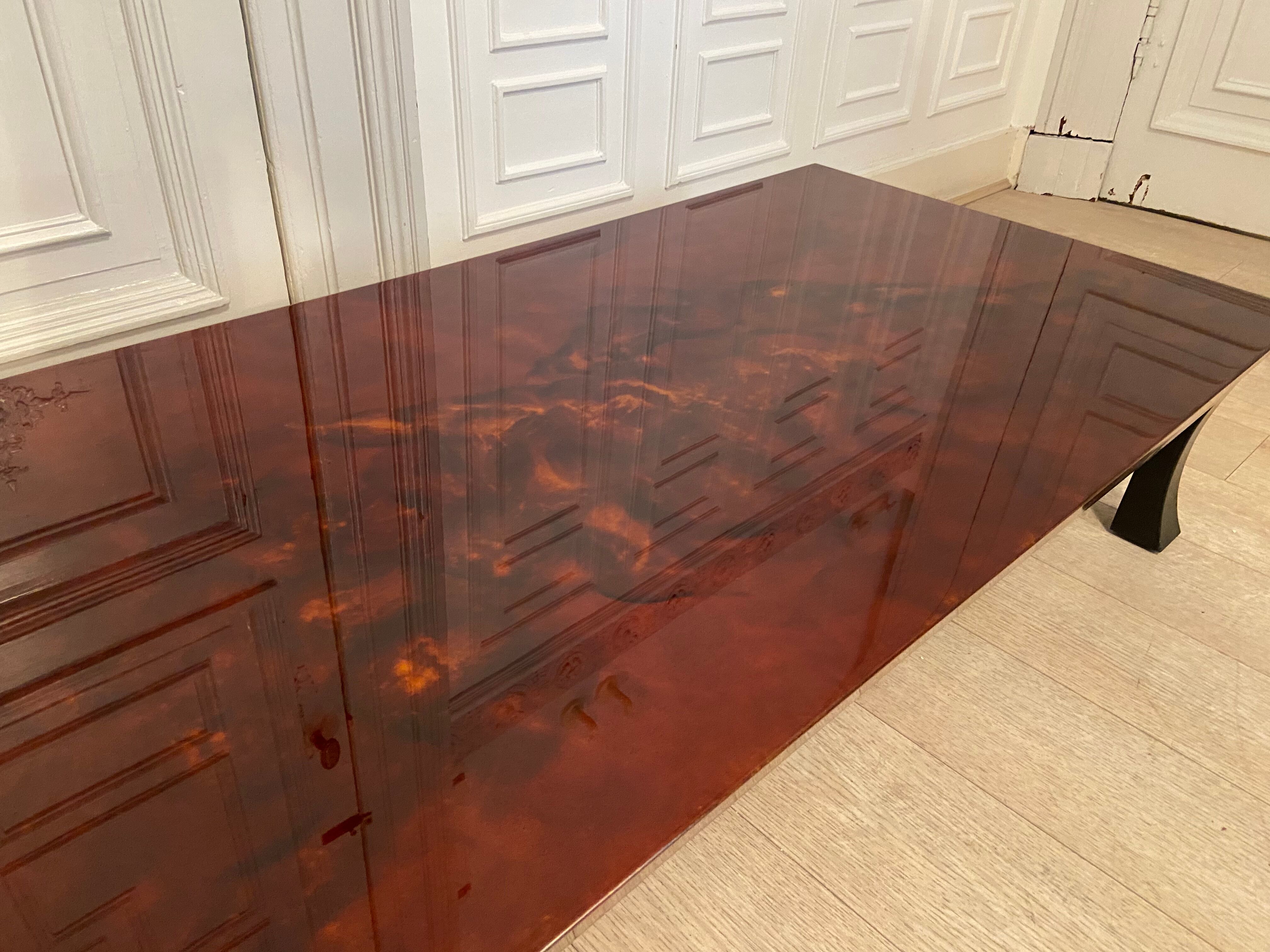 Coffee table, red and gold lacquer, 1970s