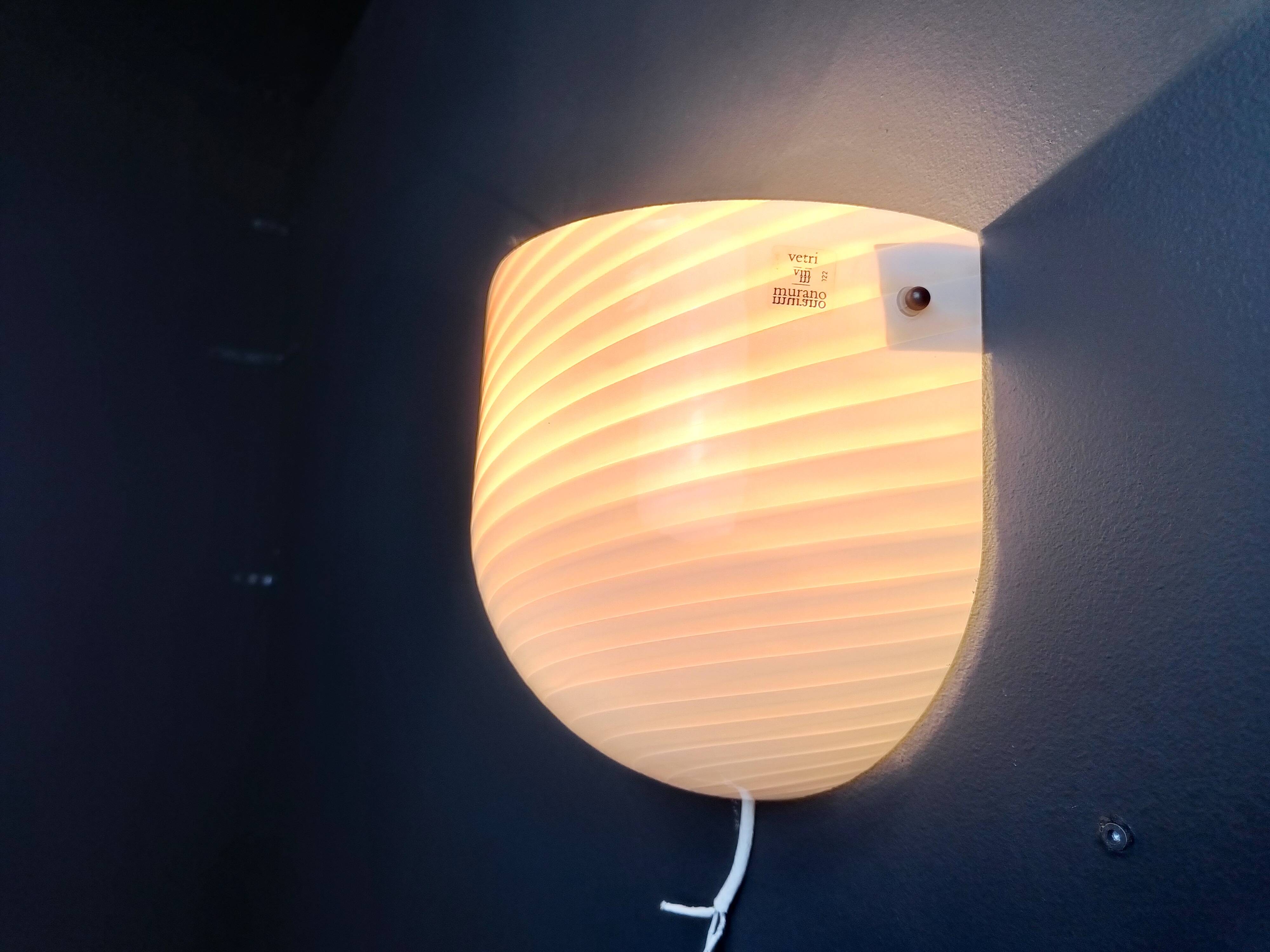 Murano Swirl Glass Sconce by VM-Vetri, Italy, 1970s