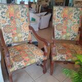 Paire de fauteuils Louis XIV tissu Pierre Frey