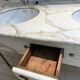 Double Art Deco washbasin unit - Calacatta marble - 1930s