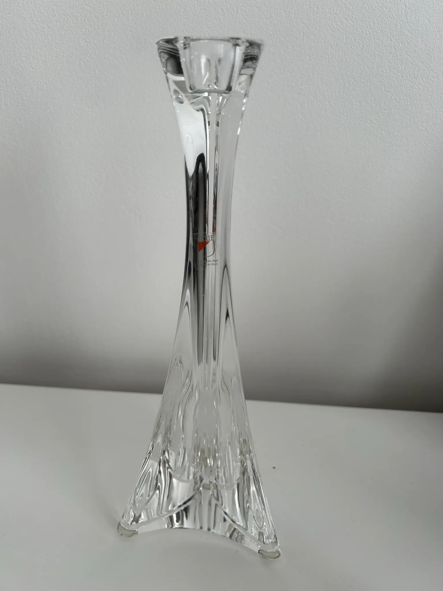 Sculptural candlestick "Ergolo" in crystal - Angelo Mangiarotti for Cris