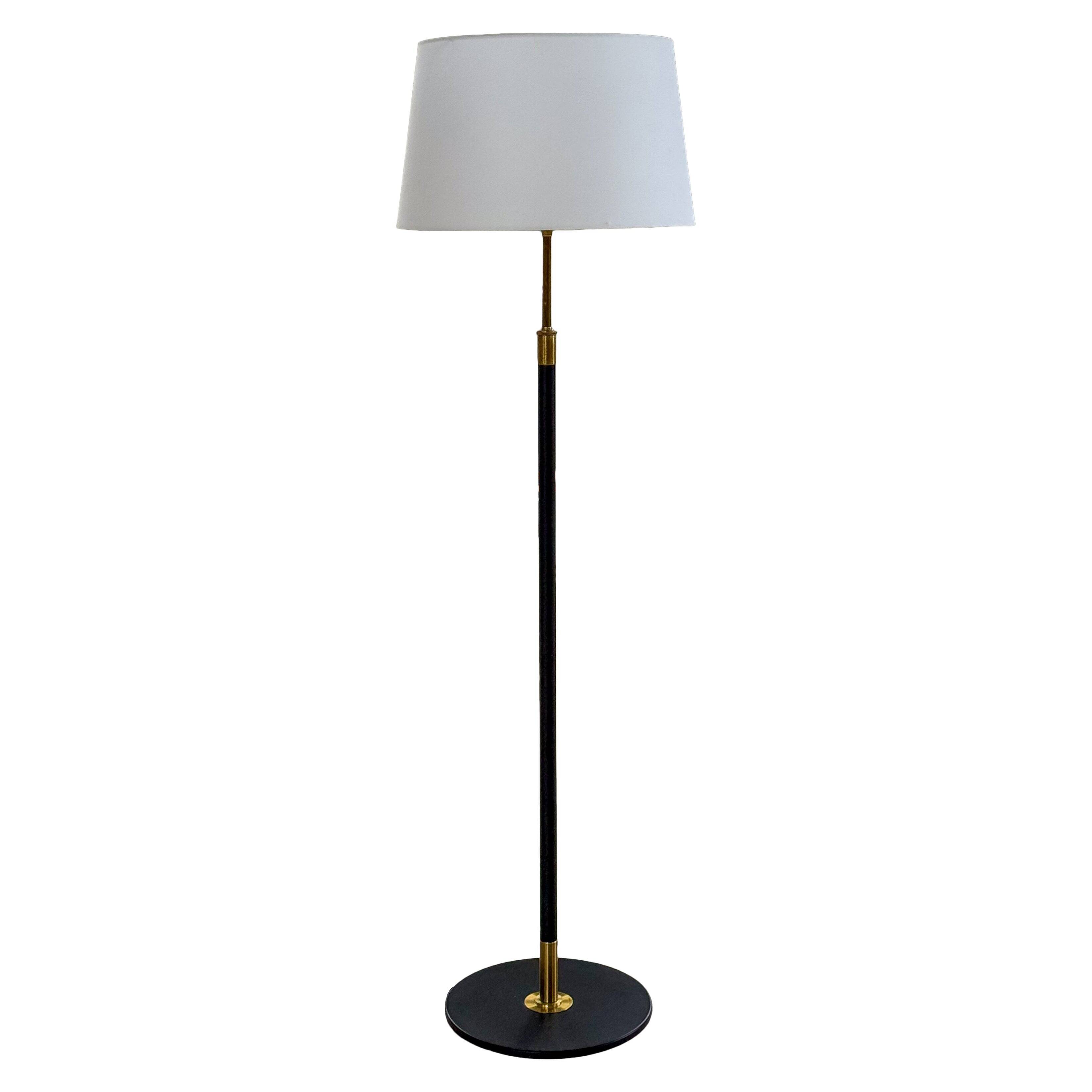 Modern mid-century floor lamp by Aage Petersen, for Le Klint, Denmark, 1970s.