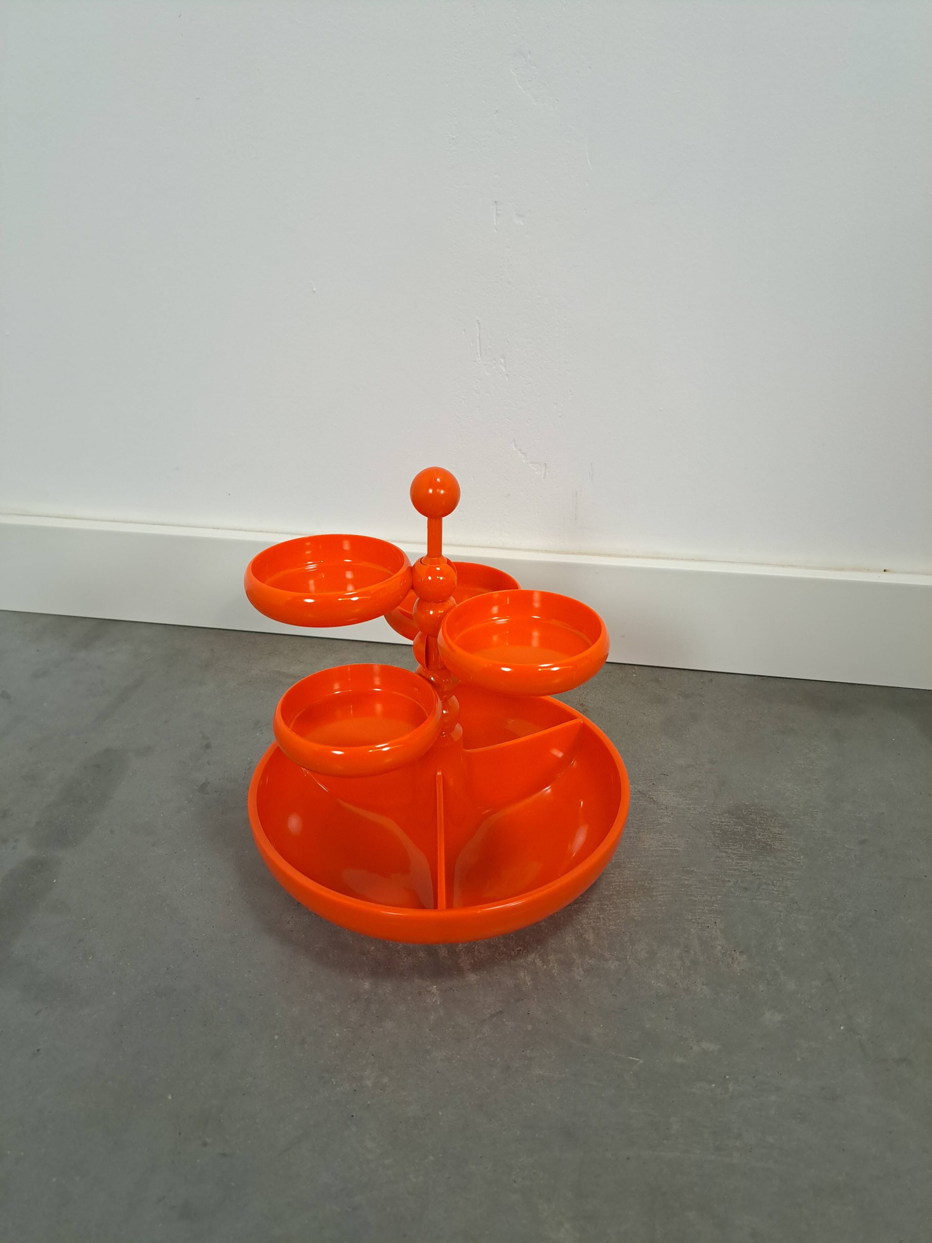 Orange plastic bowl set Emsa Germany vintage