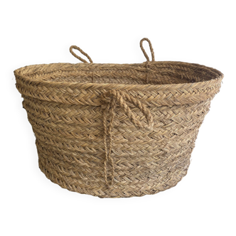 XXL woven straw basket