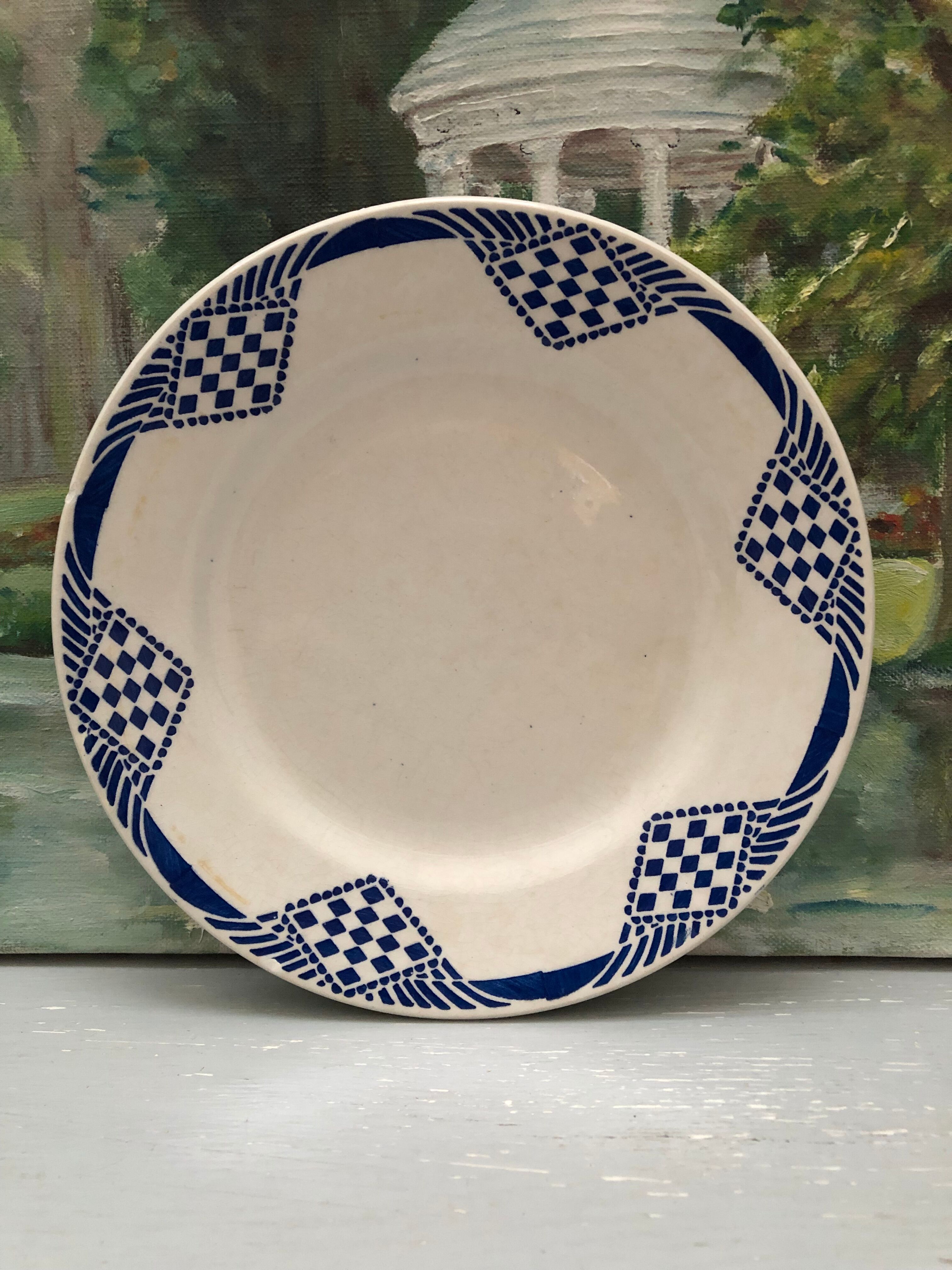 Lot de 6 assiettes à dessert signé moulins des loups hamage orchies nord France