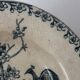 Old hollow plate Gien Terre de Fer Peafowl