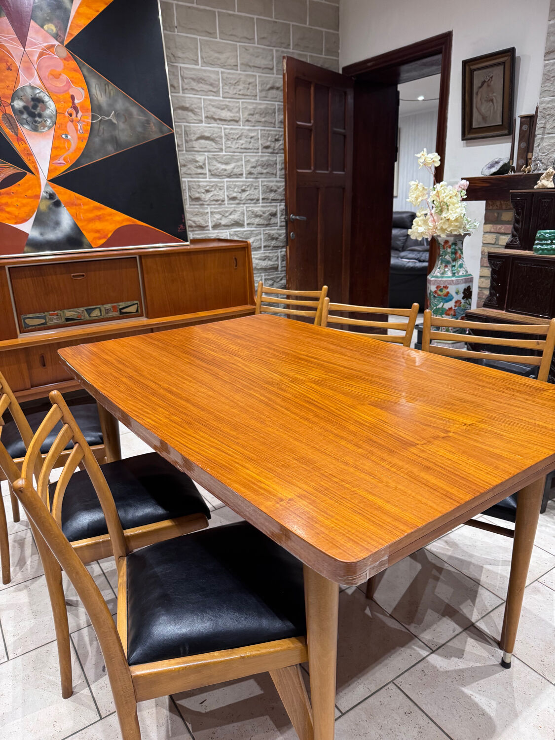 Vintage Scandinavian set – extendable table & 6 chairs