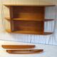 Solid pine bathroom cabinet with shelf - mid 20th century.