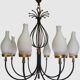 Set of 2 Italian design chandeliers in style of Stilnovo/ Arredoluce, 1950s