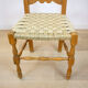 Chaise rustique avec siège tissé Espagne années 1950