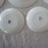 6 dessert plates and 2 blue cups P.Regout Maastricht Holland
