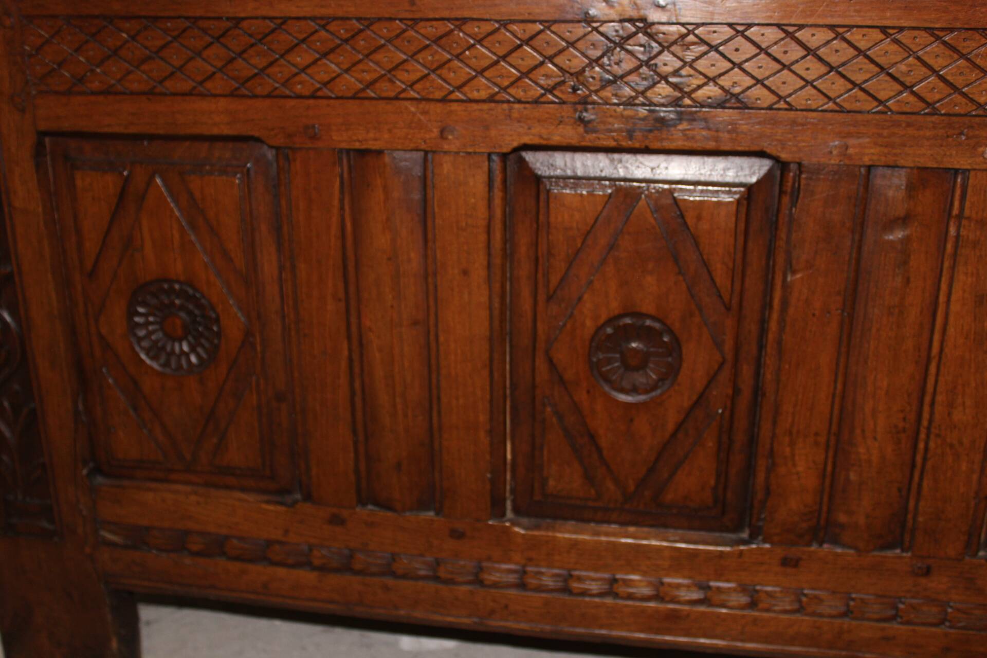 Banc coffre en chêne XVIIIe