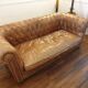 3-seater chesterfield sofa in tan leather